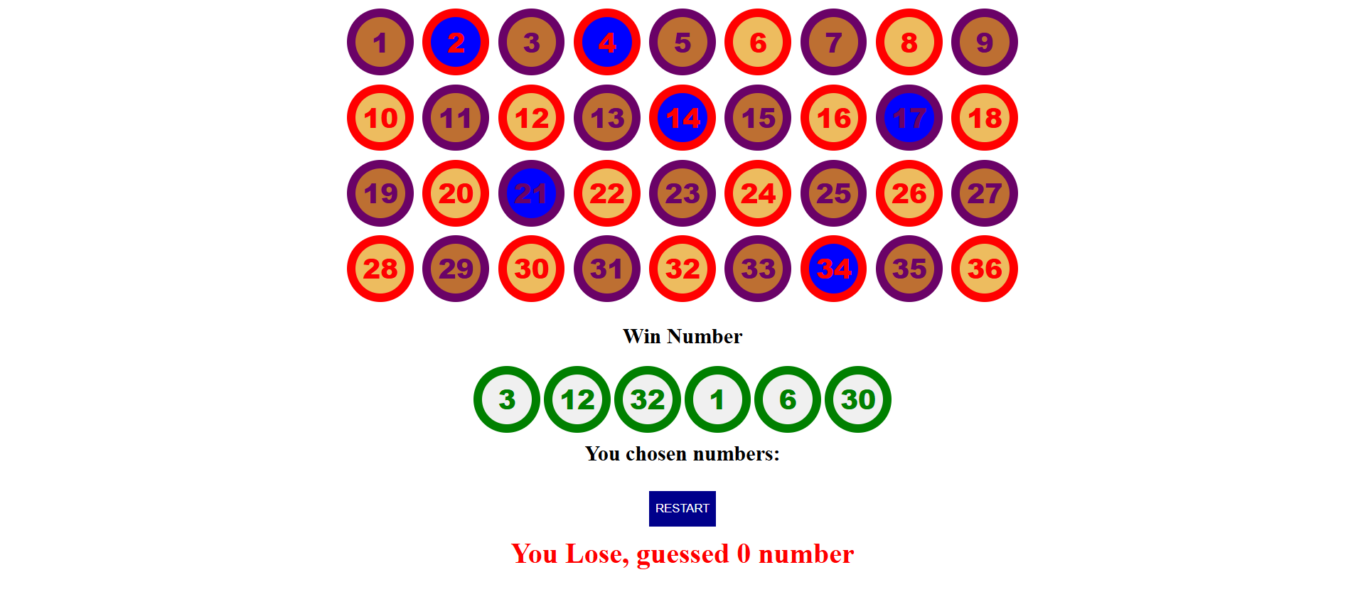 Lotto game